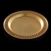 Manufacturers Exporters and Wholesale Suppliers of Gold Polished Iron Platters Moradabad Uttar Pradesh